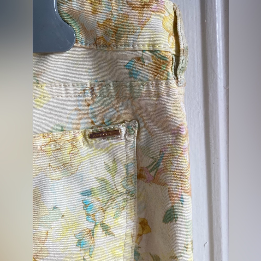 Zara Woman Slim Fit Floral Jeans Size US 6 Eur 38 - Picture 8 of 10